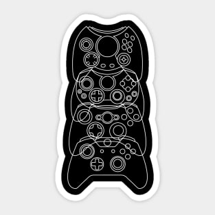 Xbox Controller Evolution (White Lines) Sticker